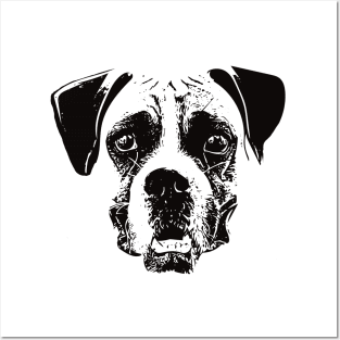 Boxer Dog Face Design - A Boxer Christmas Gift Posters and Art